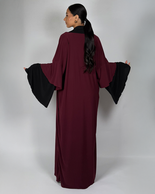 The Burgundy/Black Moonlight Abaya
