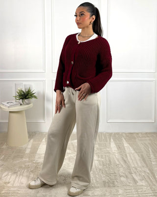 The Burgundy Rosewood Cardigan