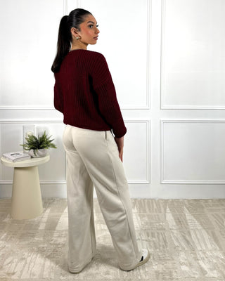 The Burgundy Rosewood Cardigan