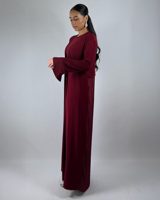 The Burgundy Starshade Abaya