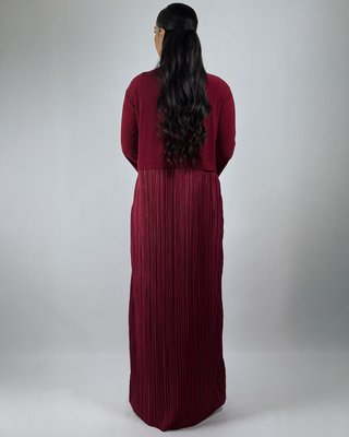 The Burgundy Starshade Abaya